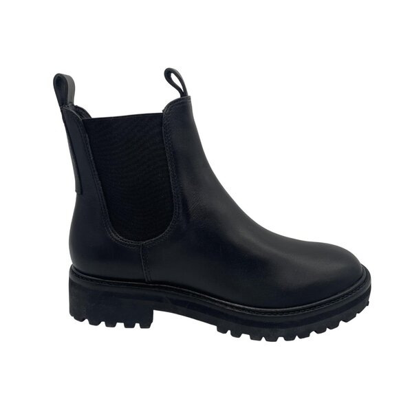 NEW Everlane Boots Womens Size 8 Black Leather Chelsea Lug Sole Ankle Pull On - Picture 3 of 14